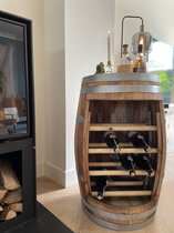 Casier à vin 110 litres en bois de châtaignier - Casier à vin - Tonneau à vin - Stockage du vin - Tonneau à vin - Meubles à vin - Vin - Armoire à boissons