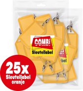 Combi-Label openklapbare Sleutellabels oranje met inlay - Sleutelhanger - Naamlabel – openklapbaar 25 stuks