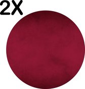 BWK Luxe Ronde Placemat - Rode Vegen Achtergrond - Set van 2 Placemats - 40x40 cm - 2 mm dik Vinyl - Anti Slip - Afneembaar