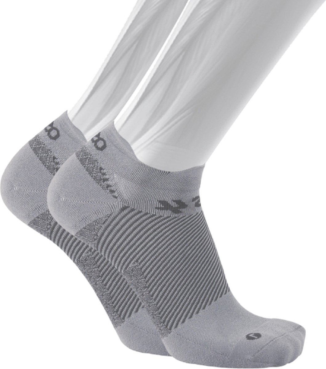 OS1st FS4 fasciitis plantaris compressie sneakersokken maat XL (48+) – grijs – hielspoor – vermoeide voeten – pijn onder de voetboog – hielpijn – ademend – vochtregulerend – verkoelend - naadloos – antibacterieel