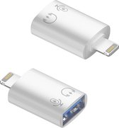 8-Pin (Lightning) naar USB 3.0 OTG female aansluiting - Geschikt voor iPhone en iPad - adapter converter - Wit - Provium
