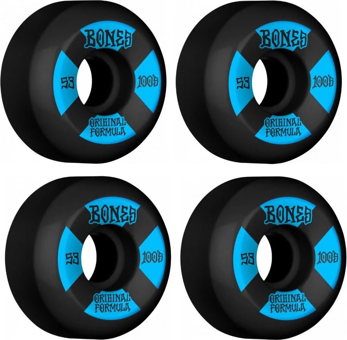 Bones Wheels 100's Black-Blue V5 Sidecut 53mm