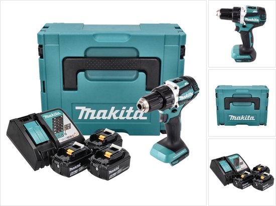 Makita DDF 484 RT3J accuboormachine 18 V 54 Nm borstelloos + 3x accu 5.0 Ah + lader + Makpac