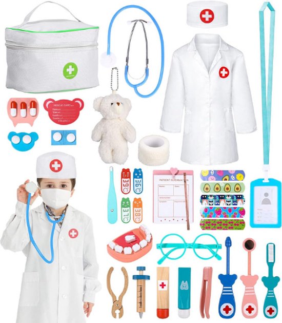 Doktersset - Dokter speelgoed - Dokterskoffer Voor Kinderen - Stethoscoop - Rollenspel