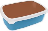 Broodtrommel Blauw - Lunchbox - Brooddoos - Terracotta - Bruin - Palet - Effen - Kleuren - Kleur - 18x12x6 cm - Kinderen - Jongen