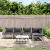 The Living Store Tuin Lounge Set - Geweven Stof - Wit - 72x72x66 cm - Modulair