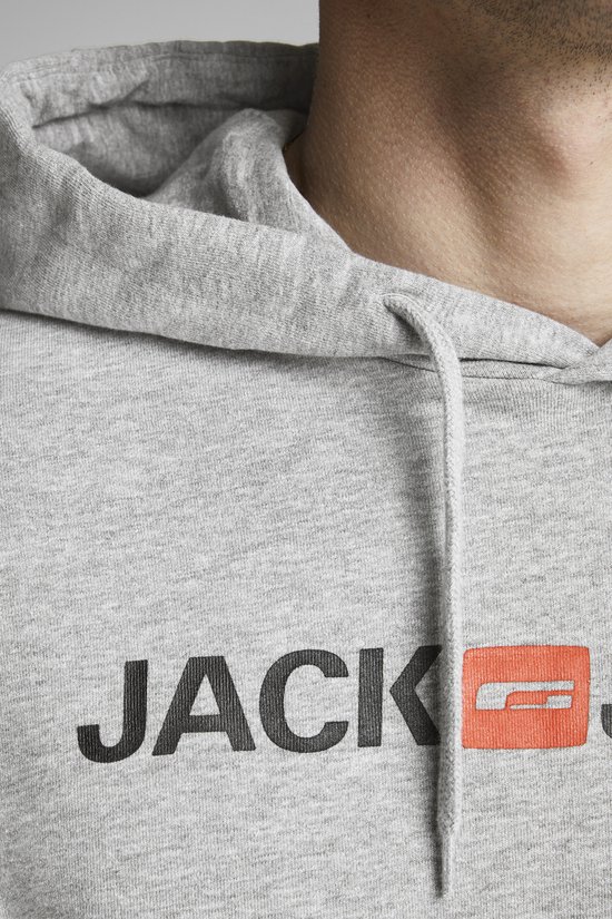 Jack and Jones Hoodie Grijs Avec Logo Et Poche Kangourou Regular Fit - XS