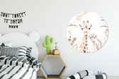 Muurstickers kinderkamer - Behangcirkel dieren - Giraffe - Jungle - Kinderen - Behangsticker - Zelfklevend behang - Rond behang - Ronde wanddecoratie - 100x100 cm - Muurdecoratie - Wandsticker