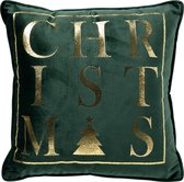 CHRISTMAS - Kussenhoes 45x45 cm - Kerst - Mountain View - donkergroen