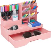 Lot de 5 porte-stylos de bureau avec tiroir, boîte à stylos pour enfants librement combinable en plastique, organiseur de bureau multifonctionnel, étui à stylos pour stylos, bureau, maison, école