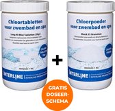 Interline Chloortabletten 20 gram 1 kg + Interline chloorshock 1kg (poeder) - Chloortabletten voor zwembad en jacuzzi - Chloor 20 gram - Chloorpoeder - Inclusief gratis doseerschema
