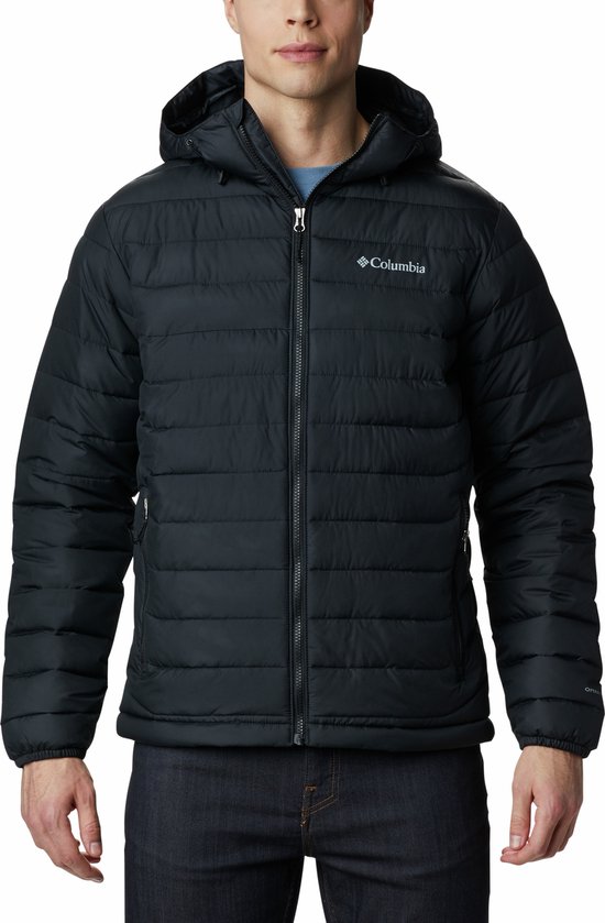Columbia Powder Lite™ Hooded Jacket - Heren Jas - Gewatteerde puffer Jas met Capuchon - Maat M - Zwart