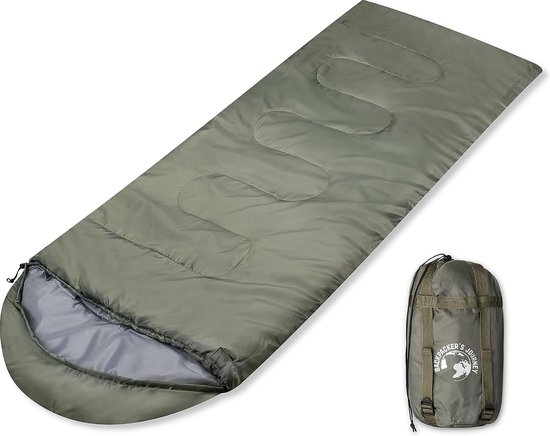 Backpacker's Journey 1,4 kg slaapzak in comprimeerbare verpakkingsmaat. Slaapzak Outdoor licht voor dames en heren. Ideaal voor kamperen, wandelen, backpacking en motortochten (grijs
