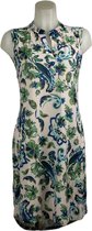 Angelle Milan – Travelkleding voor dames – Mouwloze Blauw/Creme Jurk – Ademend – Kreukherstellend – Duurzame jurk - In 5 maten - Maat M