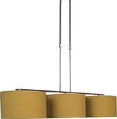 QAZQA combi delux - Moderne Hanglamp voor boven de eettafel | in eetkamer - 3 lichts - L 1180 mm - Geel -  Woonkamer