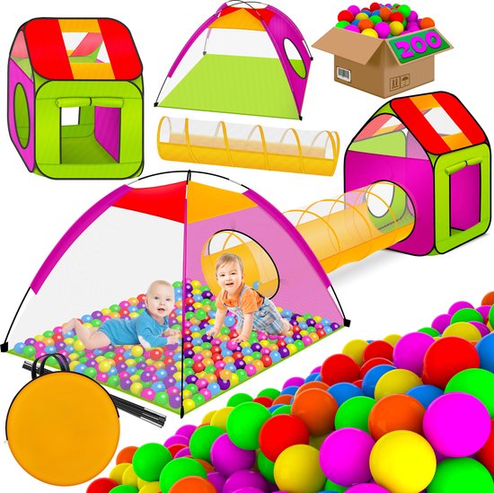 KIDIZ® Ballenbak Speeltent - Kindertent met 200 ballen - Ballenbad Speelhuis  - Ideaal... | bol