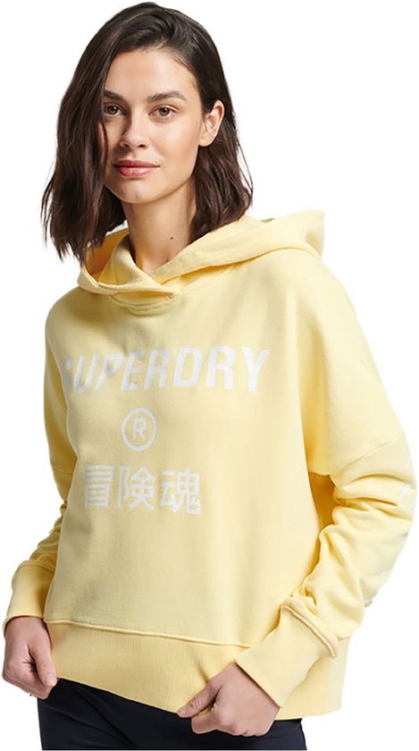 SUPERDRY Code Core Sport Crop Box Hood Femmes - Yellow Pâle - XL
