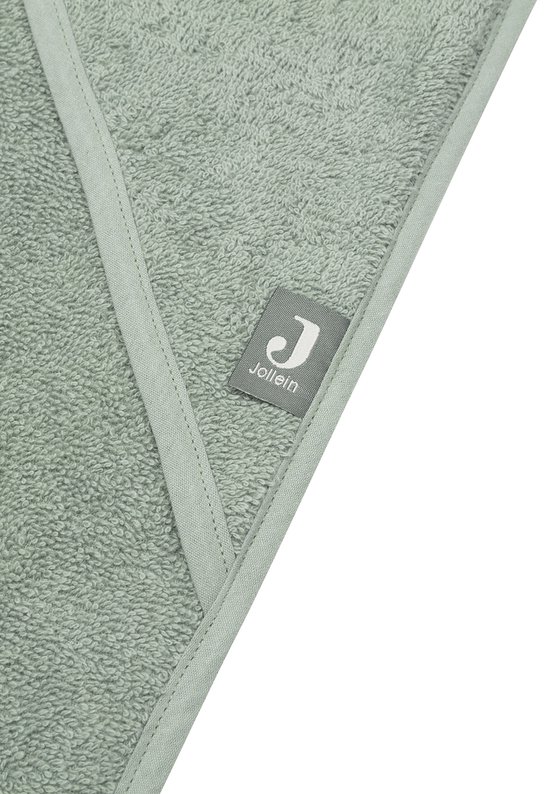 Jollein - Badcape Badstof 100x100cm - Baby Handdoek met Badcape, Omslagdoek, Badponcho - Ash Green van Jollein — afbeelding 2