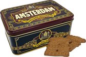 Koekblik - 19 x 14 cm - mét Speculaas - Amsterdam - Koektrommel - Koekblik rechthoek - Hollandse cadeautjes - Holland souvenir