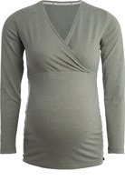 Baby's Only Zwangerschapstop lange mouw Glow - Zwangerschapsshirt gemaakt uit 96% viscose en 4% elastaan - Longsleeve shirt dames met voedingsfunctie - Urban Green - XL