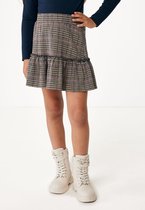 Check Rok With Ruffle Meisjes - Navy - Maat 134-140