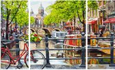 Painting Expert® Schilderen op nummer Volwassenen - Schilderen op nummer Kinderen - Drieluik Amsterdam - 80x150cm - Exclusief Lijst (24 kleurtjes)