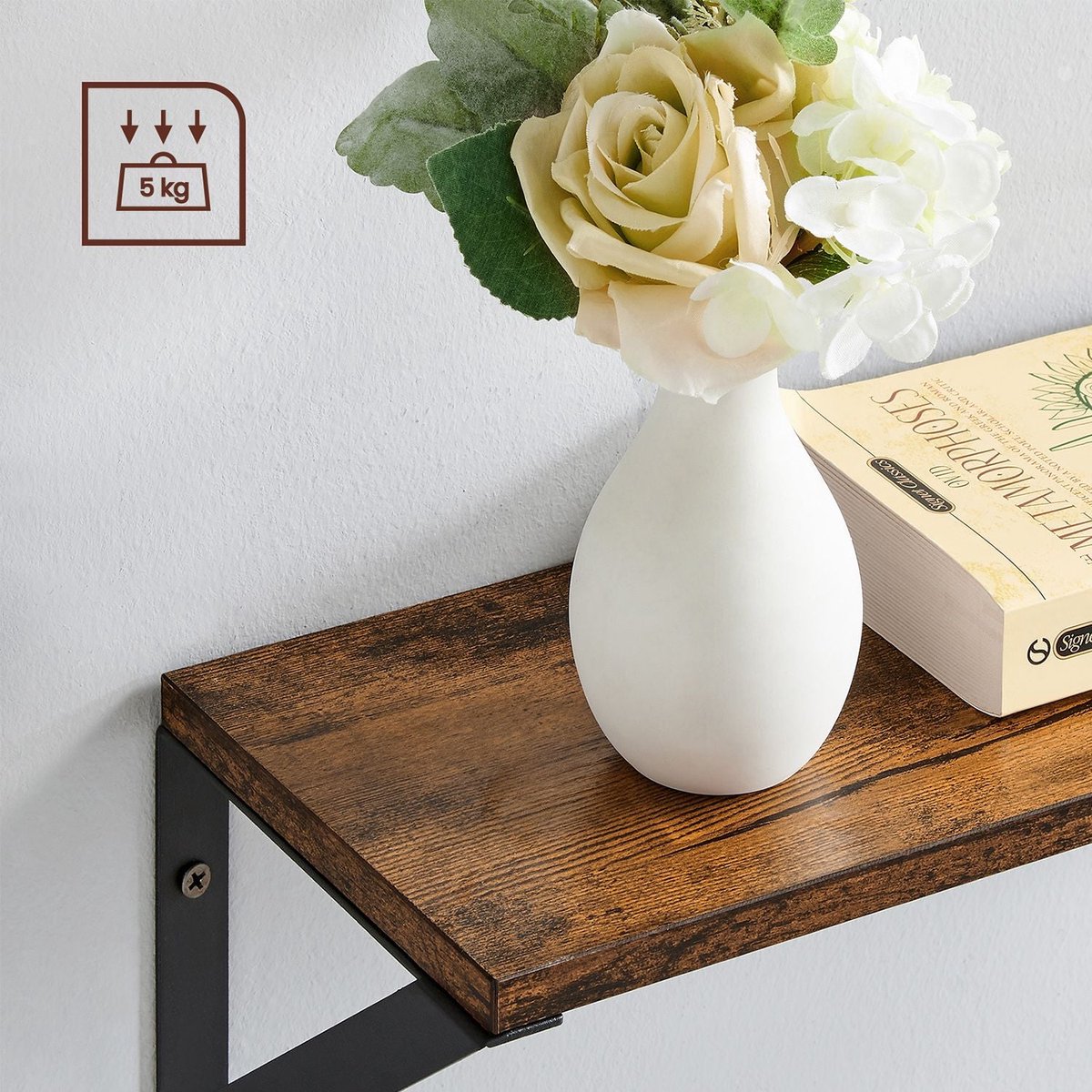 Set van 3 - Wandplanken - Ophangbaar - Hout metaal