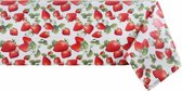 Raved Tafelzeil Aardbei  140 cm x  270 cm - Rood - PVC - Afwasbaar