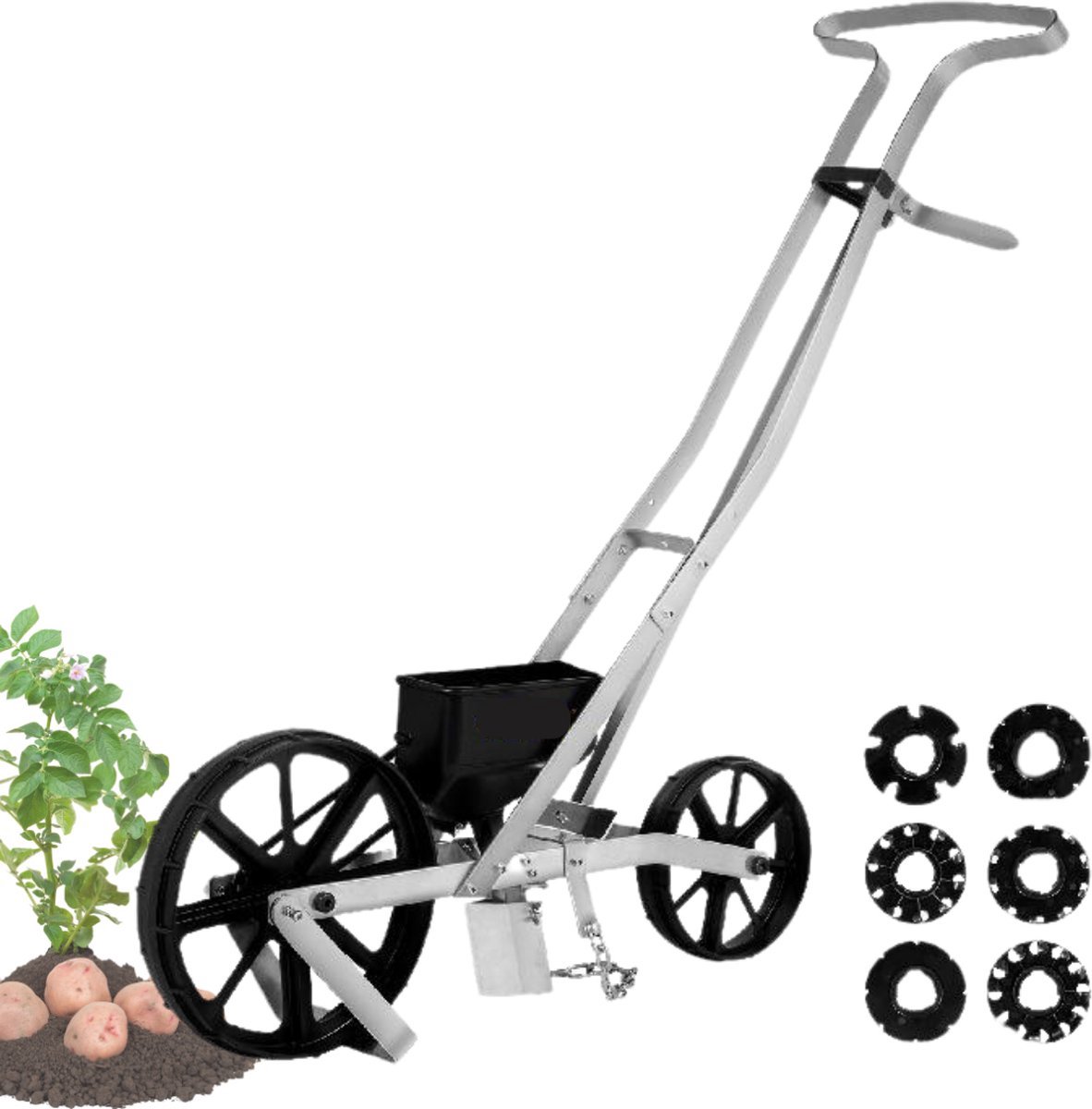Bol.com Happyment Strooiwagen - Strooimachine - Tuinstrooier - Graszaad Strooier - Zaaimachine - Strooikar aanbieding