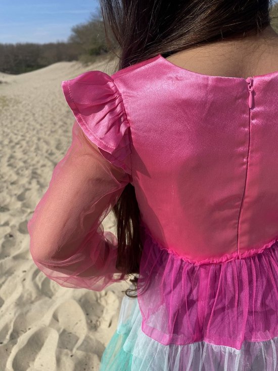 Robe princesse fille - The Better Merk - Vêtements d'habillage fille - Robe à paillettes - Anniversaire fille - Robe de soirée fille - taille 104/110 - pour votre garde-robe - Robe rose
