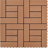 The Living Store WPC terrastegels - 30x30 cm - bruin hout-kunststof-composiet
