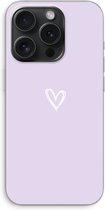 Case Company® - Hoesje geschikt voor iPhone 15 Pro hoesje - Klein hartje paars - Soft Cover Telefoonhoesje - Bescherming aan alle Kanten en Schermrand