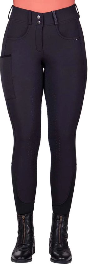 Pantalon d'équitation Qhp Kae Full Grip Zwart - 38