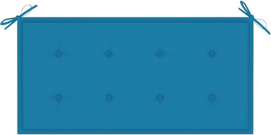 The Living Store Banc de Jardin Teck - 112x55x94 cm - Coussin Blauw