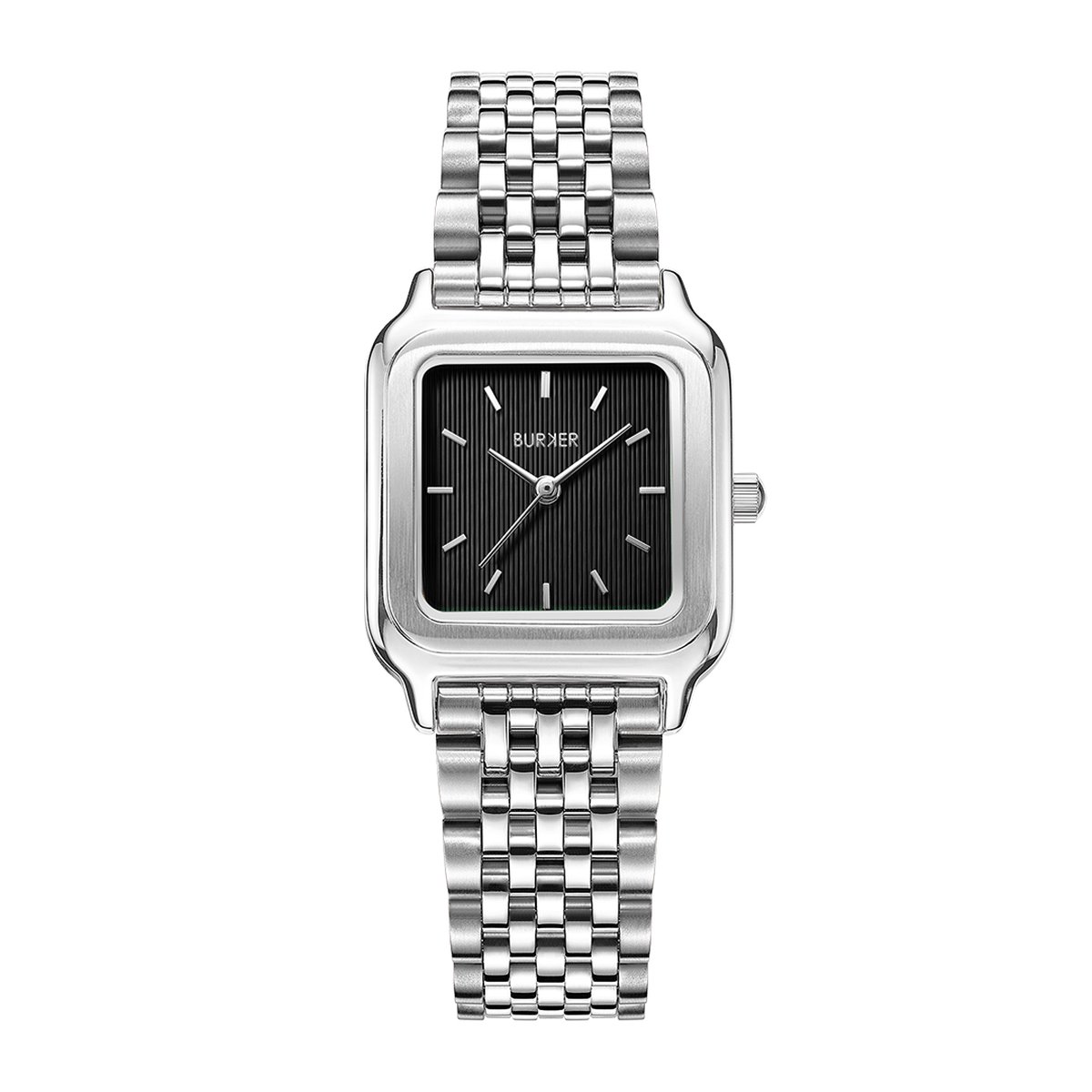 BURKER Macy Horloge Dames - Zilver Zwart - Schakelband - Waterdicht - 26 mm