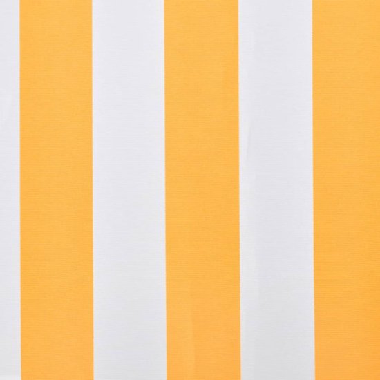vidaXL Luifeldoek - Zonneblind - Luifeldoek 6x3 m canvas zonnebloemgeel en wit - Buitendecoratie - Tuindeco - Parasol