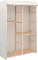 The Living Store Kledingkast - 110 x 40 x 170 cm - Wit houten frame - 3 lagen