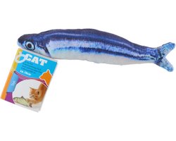 Pluche visknuffel kattenspeeltje van 19 cm