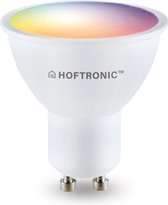 Hoftronic Smart - GU10 smart lamp - LED - Besturing via app - WiFi - Bluetooth - Dimbaar - Slimme verlichting - 38° - 5.5 Watt - 345 lumen - 230V - 2700-6000K - RGBWW - 16.5 miljoen kleuren - Smart spotje - Compatibel met alle smart assistenten