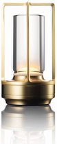 Luxus Tafellamp Touch Deluxe - Juliette - Goud - 18cm - Oplaadbaar en Dimbaar - Voor binnen en buiten