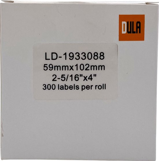 DULA Dymo Compatible labels - Wit - 1933088 - 2112290 - Duurzame ...