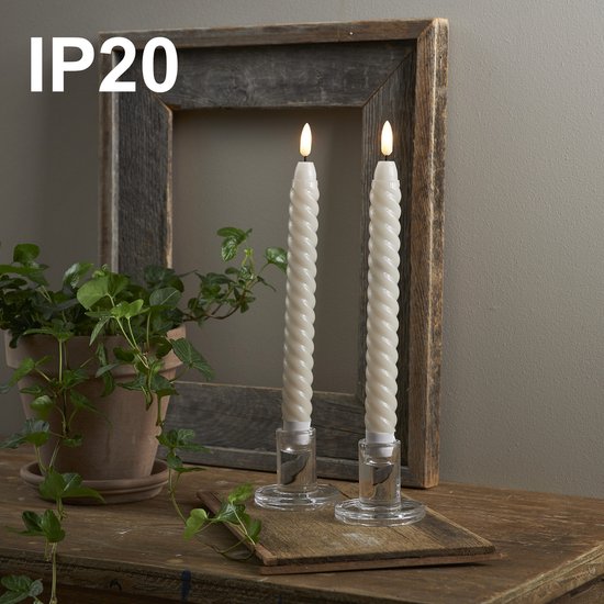 Set de 2 bougies led avec chandeliers-Deco Lumineuse
