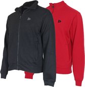 2 Pack Donnay sweater zonder capuchon - Sporttrui - Heren - Maat L - Zwart&Berry red (290)