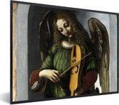 Fotolijst incl. Poster - An angel in green with a vielle - Leonardo da Vinci - 40x30 cm - Posterlijst