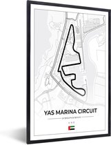 Fotolijst incl. Poster - Racebaan - Yas Marina Circuit - Circuit - F1 - Abu Dhabi - Wit - 40x60 cm - Posterlijst