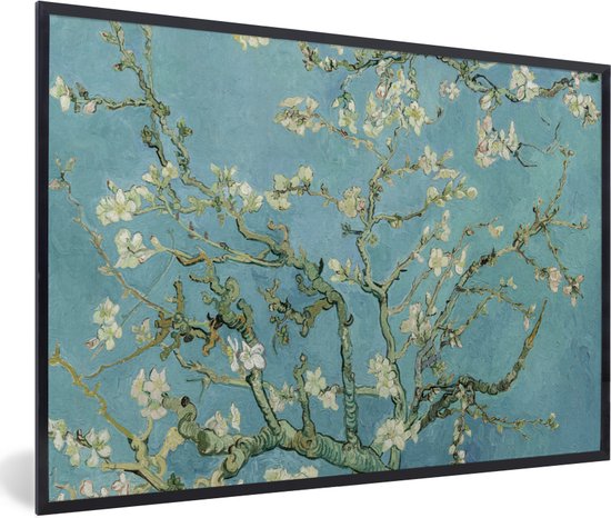 Fotolijst incl. Poster - Van Gogh - Amandelbloesem - Oude meesters - Kunst - Vintage - 30x20 cm - Posterlijst