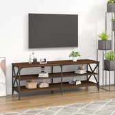 The Living Store TV-meubel Industrieel - 140 x 40 x 50 cm - Bruineiken - Duurzaam materiaal