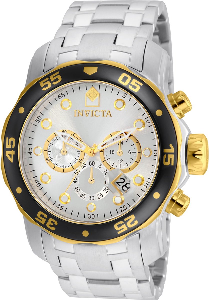 Invicta Pro Diver - SCUBA 80040 Heren Horloge - Waterdicht - Analoog - Quartz Uurwerk - Roestvrij Staal met zilveren Wijzerpl