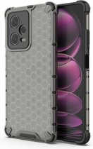 Mobigear Honeycomb Backcover Case - Convient pour Xiaomi Poco X5 Pro - Étui pour téléphone portable - Zwart