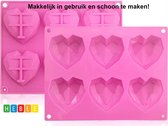 *** Love 3D Hartvorm Bakvorm - Siliconen mal harten - Chocolade - Diamanten - 3D heart - Bonbons - bakvormen - van Heble® ***